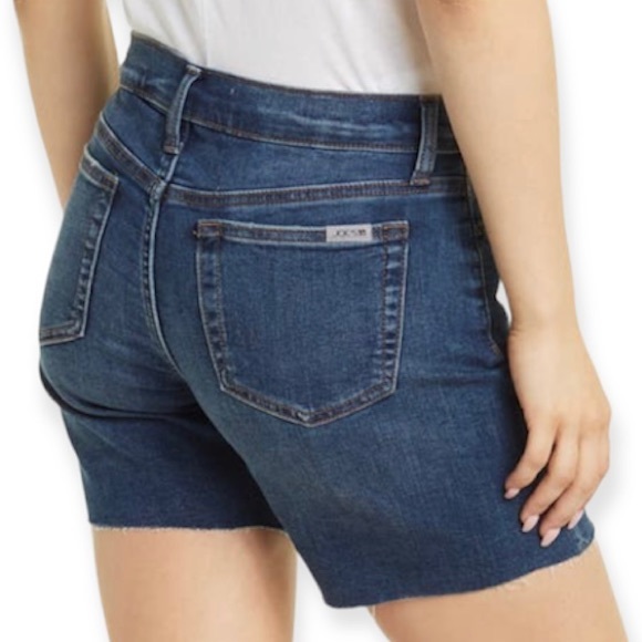 JOE’S JEAN Bermuda Shorts Raw Hem Dark Denim Cut Off Jean Shorts NWT - Picture 6 of 8